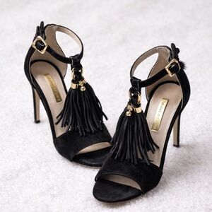 Louise et Cie Black Tassel Heels